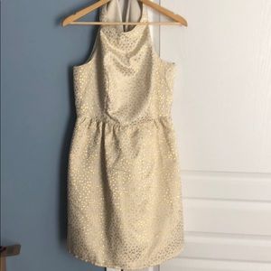 Forever 21 holiday gold metallic halter dress 1x
